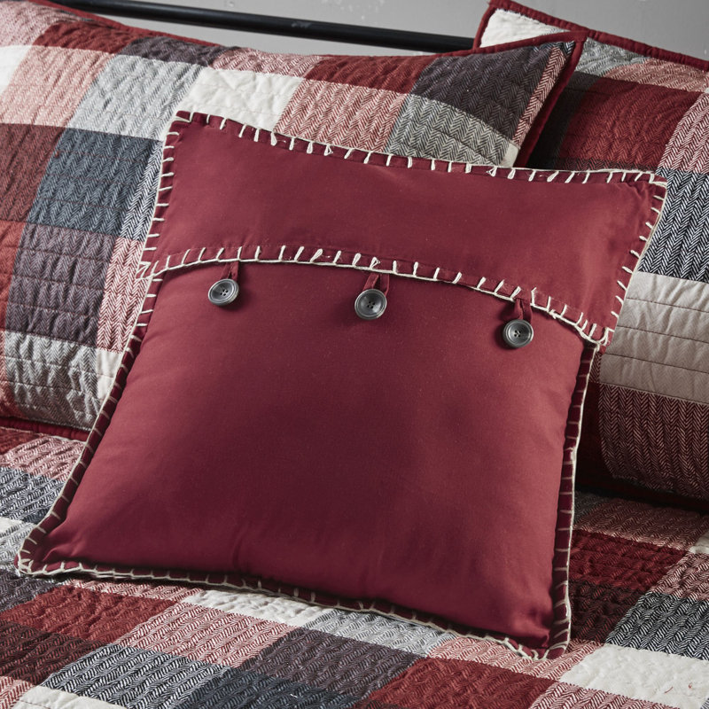 Red and Black Plaid Reversible Daybed Cover Set