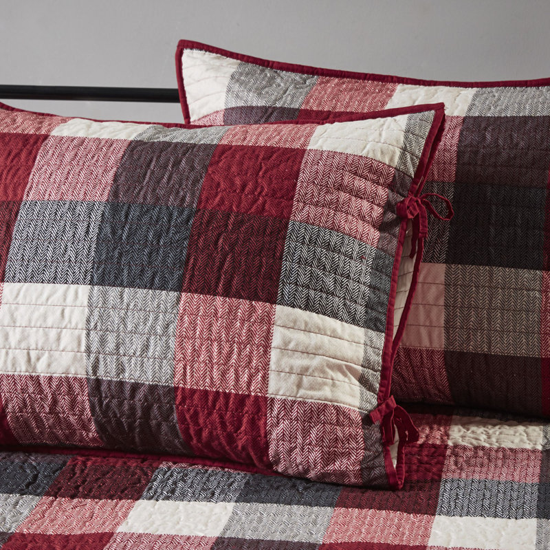 Red and Black Plaid Reversible Daybed Cover Set