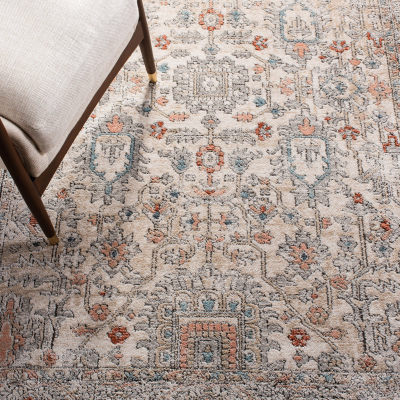 Handmade Ivory Square Stain-Resistant Synthetic Rug, 6'7"