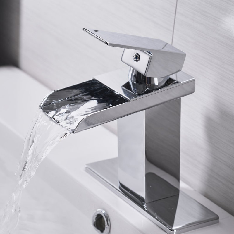 Polished Chrome Waterfall Single-Handle 6.61" Bathroom Faucet
