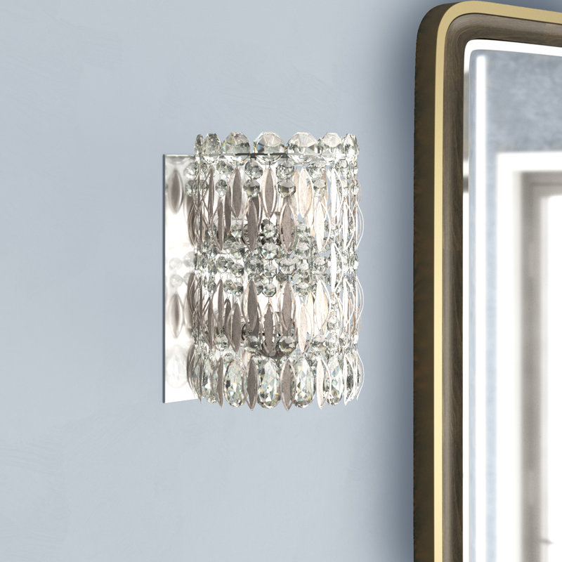 Heirloom Gold Sarella 2-Light Cylinder Sconce with Clear Crystals