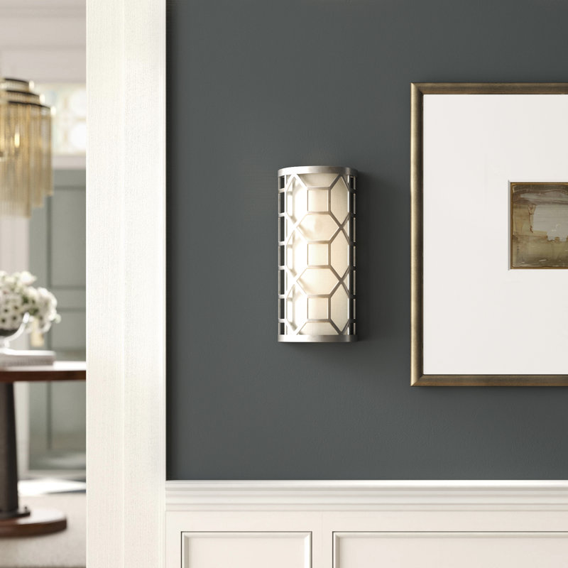 Allegretto Dimmable Brown 17" Wall Sconce with Filigree Frame