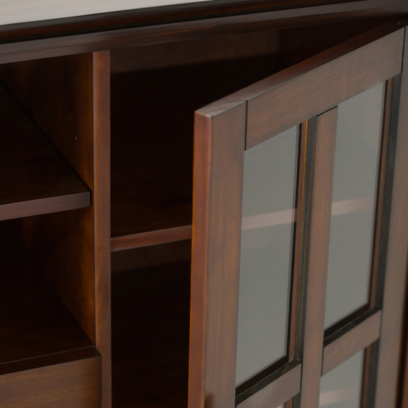 Russet Brown Medium Wood TV Media Console with Cabinet