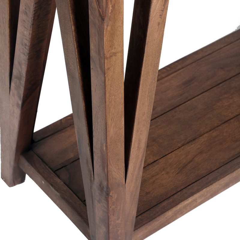 Modern Loft 56" Wood and Concrete-Coated Console Table with Storage