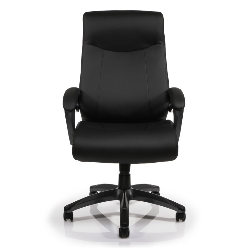 Luxurious High-Back Black Leather Swivel Executive Chair