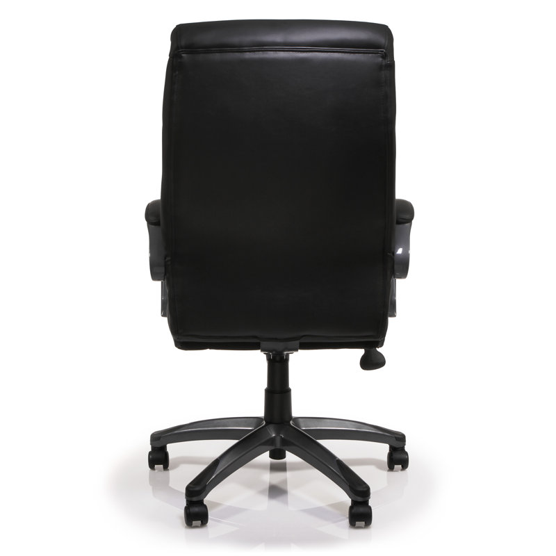 Luxurious High-Back Black Leather Swivel Executive Chair