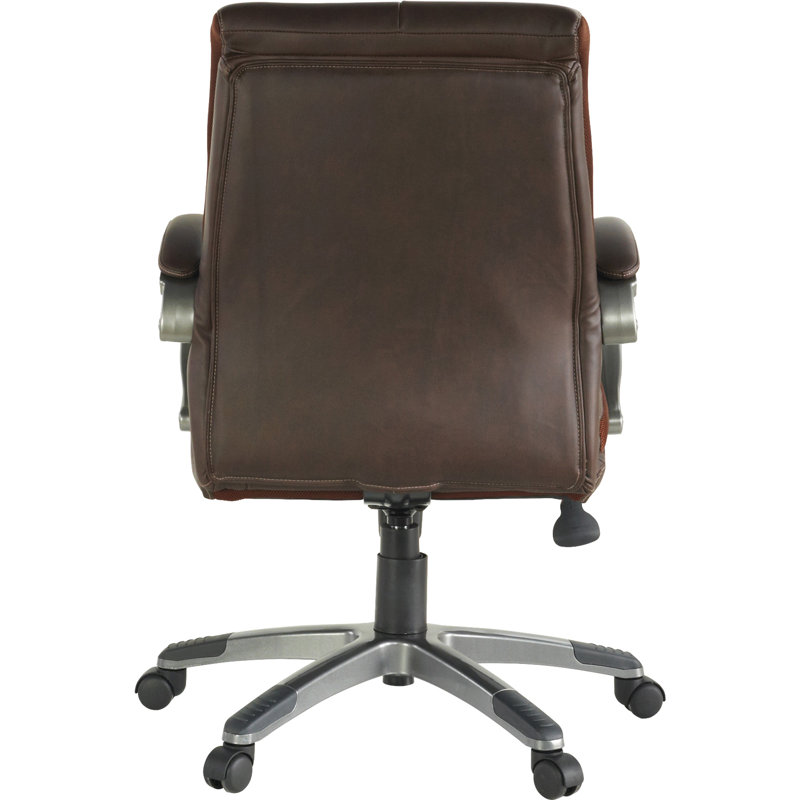 Elegant Brown Bonded Leather Swivel Executive Chair