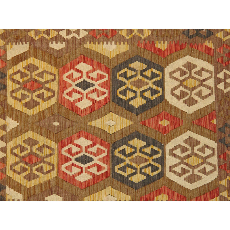 Hand-Woven Multicolor Wool Rectangular Area Rug