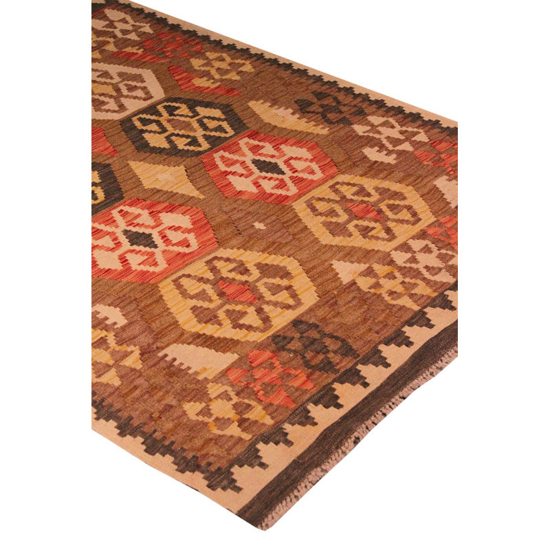 Hand-Woven Multicolor Wool Rectangular Area Rug