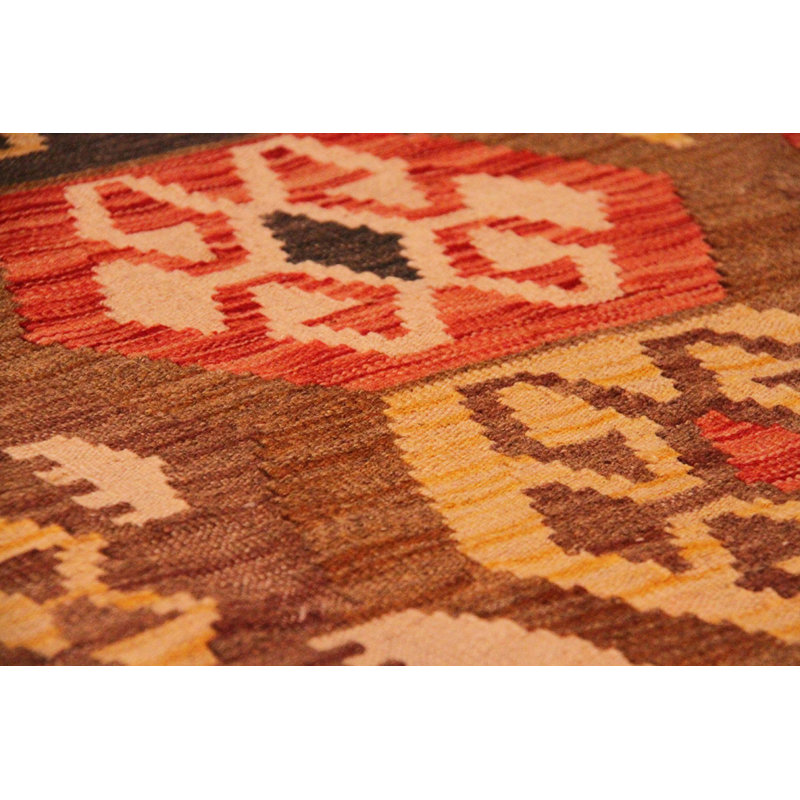 Hand-Woven Multicolor Wool Rectangular Area Rug
