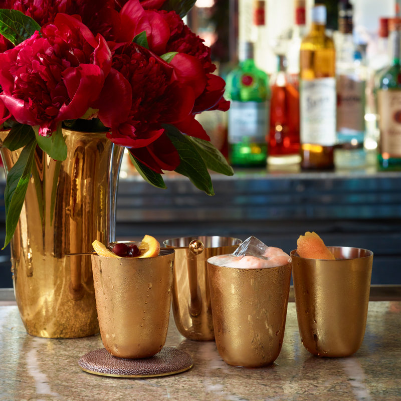Fausto 8oz Gold-Plated Stainless Steel Julep Cup Set