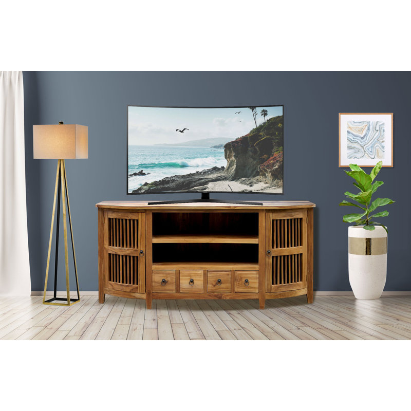 Perla 69'' Eco Teak Sideboard with Slatted Doors and Storage
