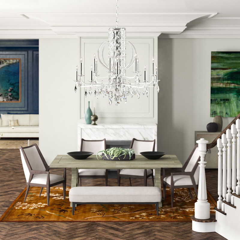 Sarella 15-Light White and Clear Crystal Chandelier