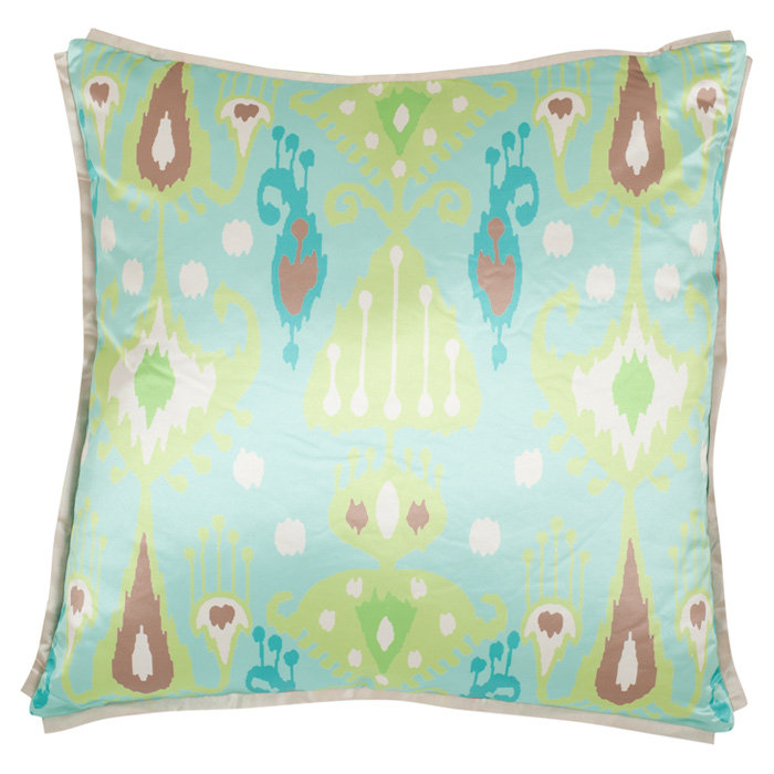 Stella Blue and Green Ikat Square Pillow Set