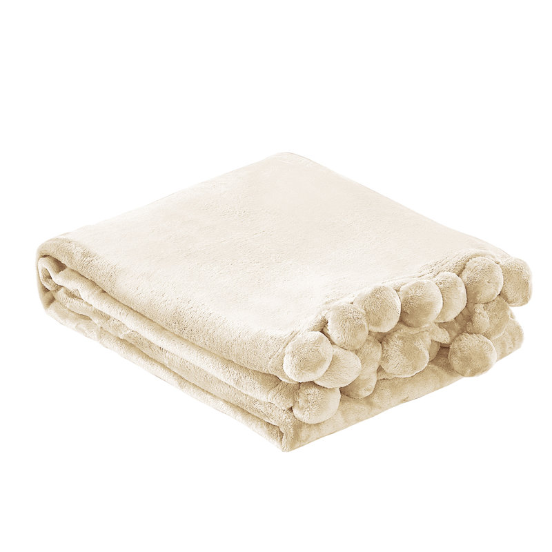 Antique White Fleece Sherpa Reversible Kids Throw Blanket