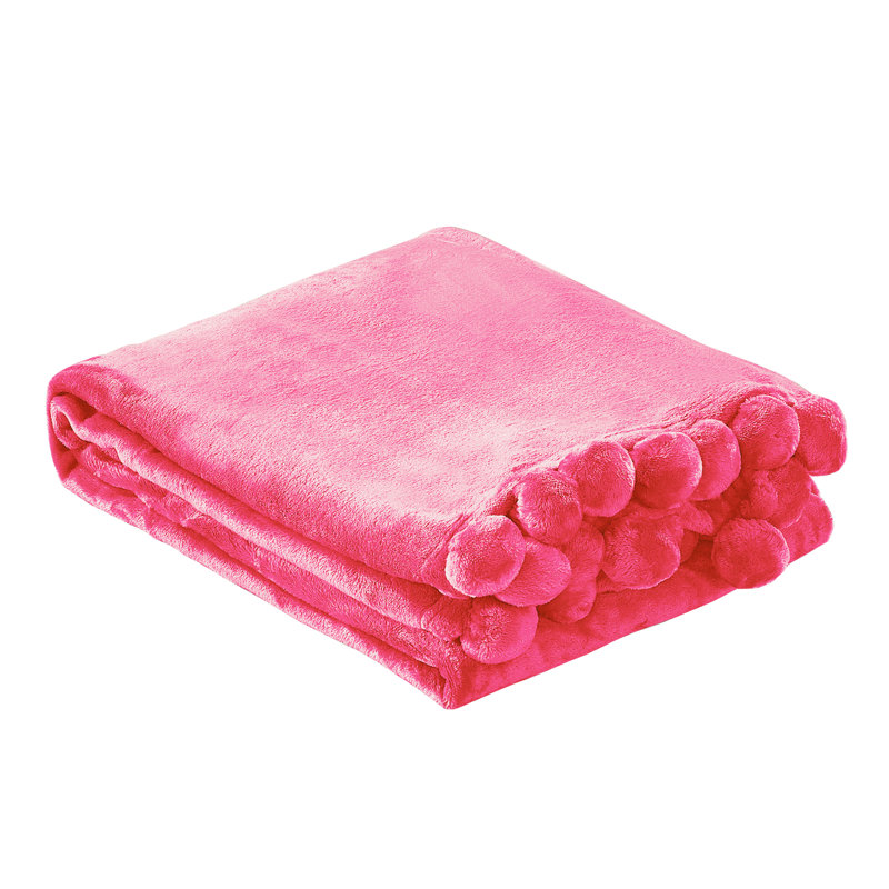 Kids Reversible Fleece Sherpa Blanket in Festival Fuchsia