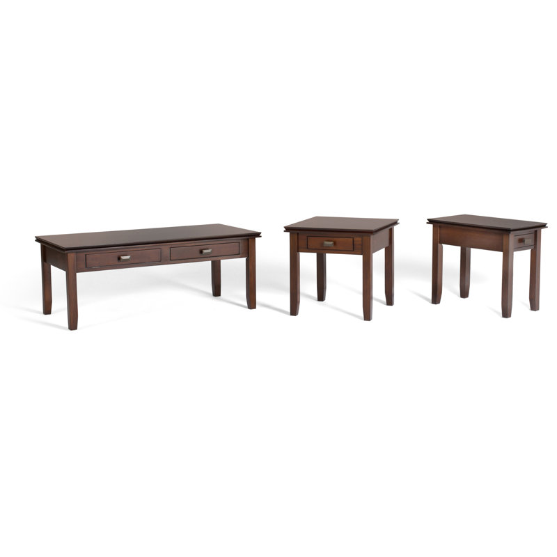 Russet Brown Solid Wood End Table with Storage Drawer