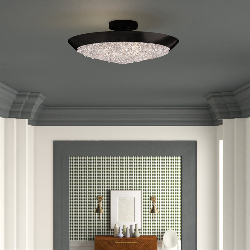 Arctic Halo 20" Gold Crystal LED Semi Flush Mount