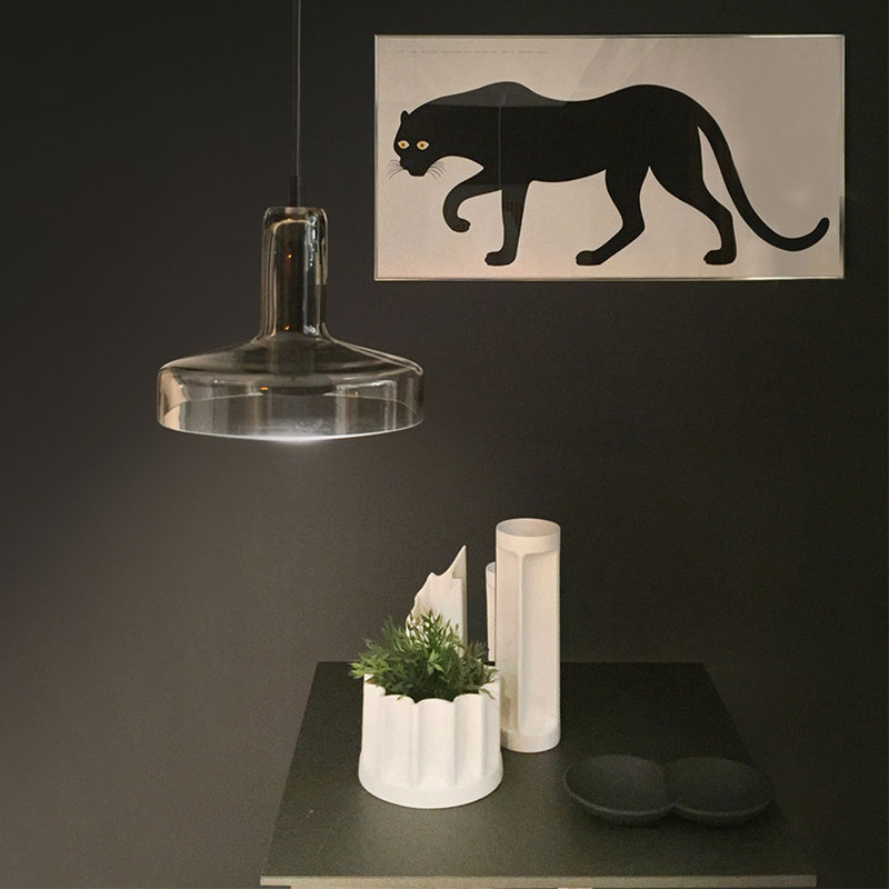 Aqua Dome Black Glass 1-Light LED Pendant