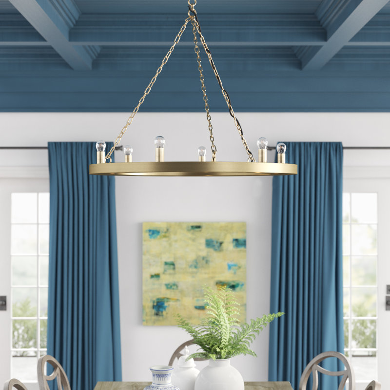 Antique Brass 6-Light Circular Chandelier