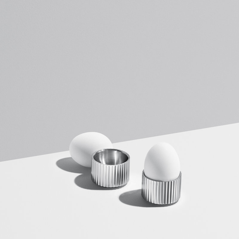 Bernadotte Stainless Steel Art Deco Egg Cup Set