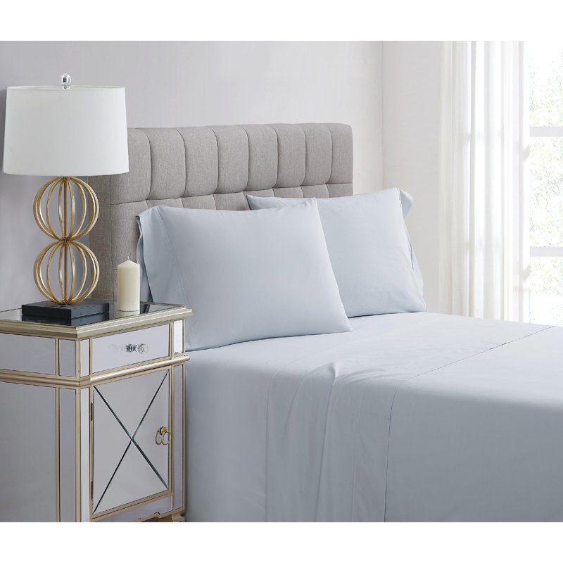 Charisma Illusion Blue King Cotton Percale Pillowcase Set