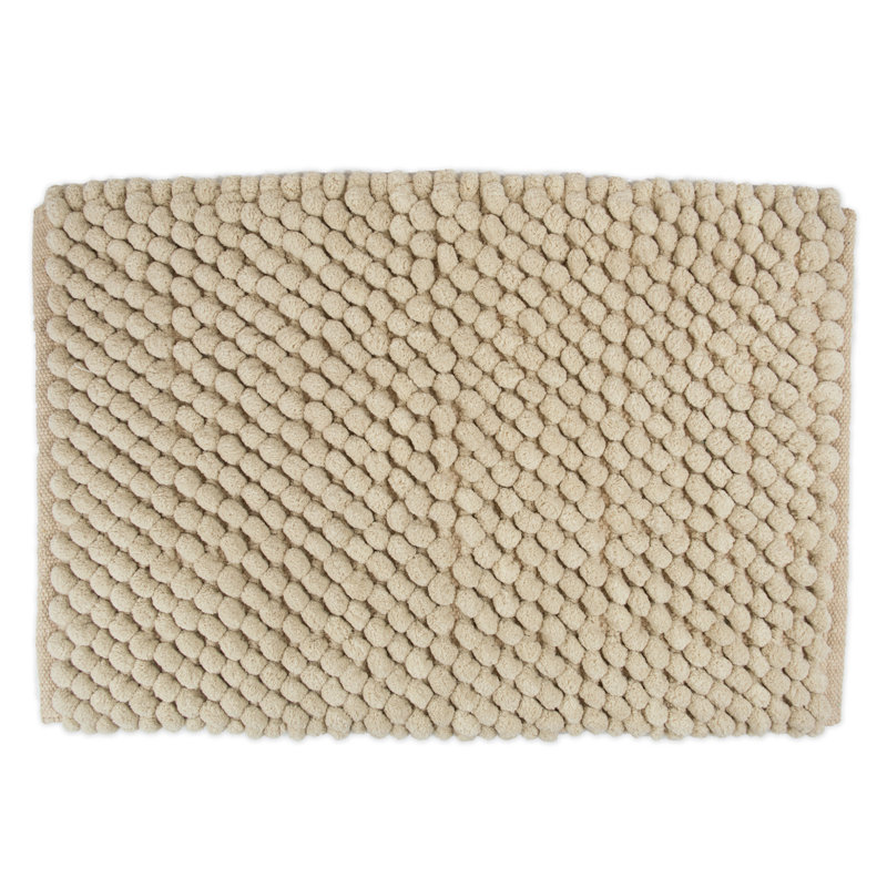 Taupe Chunky Popcorn Cotton Blend Bath Mat 17x24