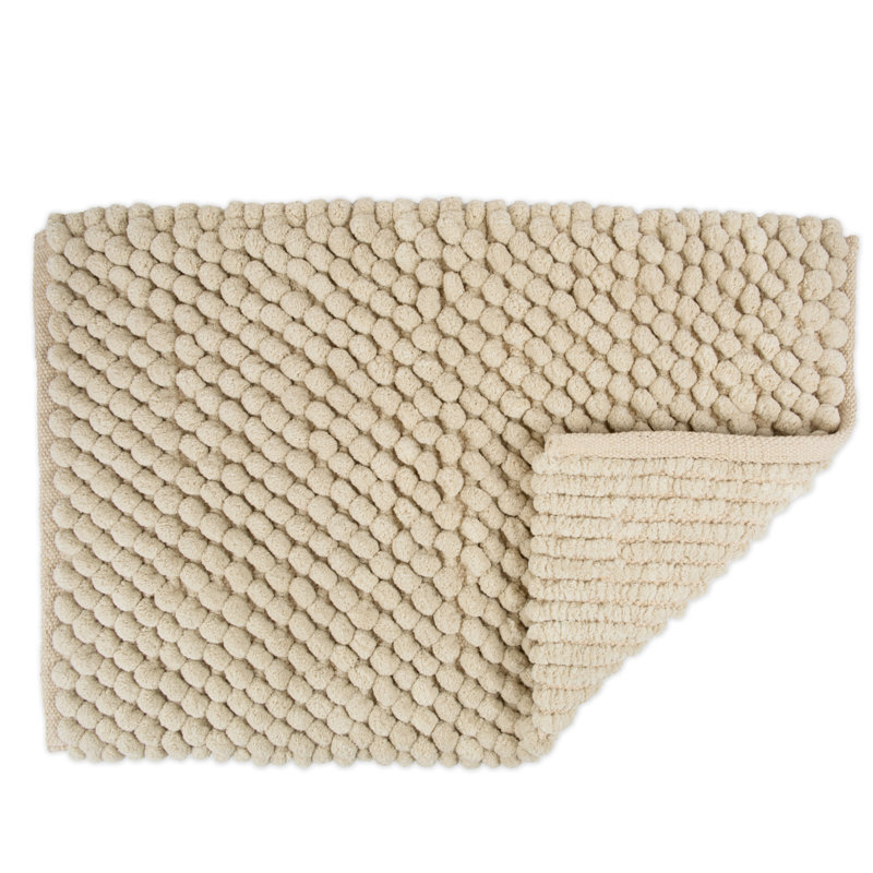 Taupe Chunky Popcorn Cotton Blend Bath Mat 17x24