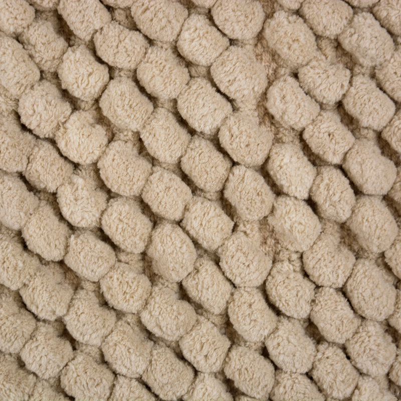 Taupe Chunky Popcorn Cotton Blend Bath Mat 17x24