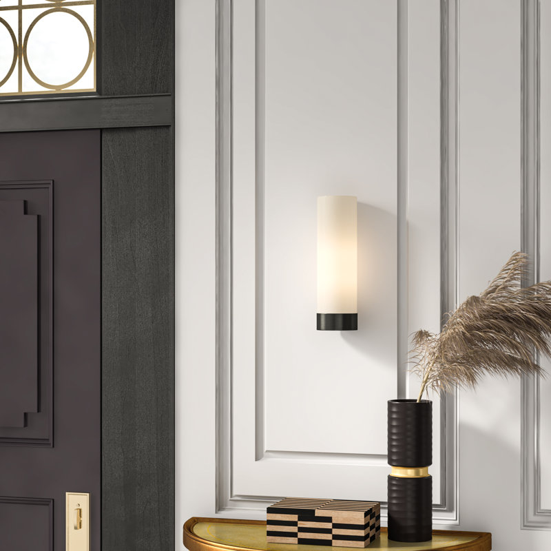 Tyrone Polished Chrome Cylinder Wall Sconce with Frosted Glass