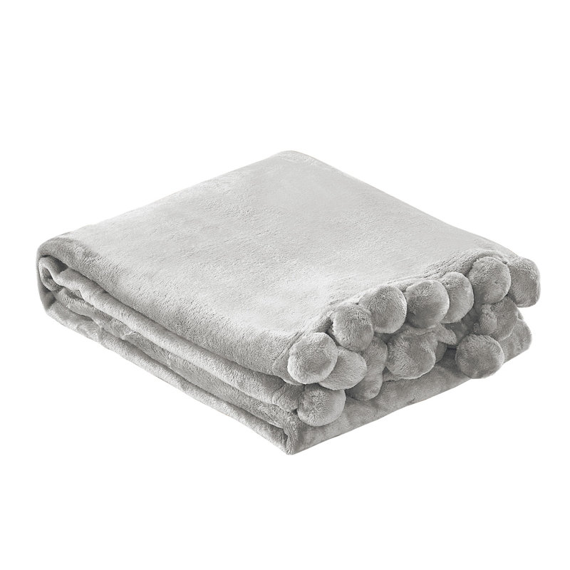 Cozy Kids Sherpa and Fleece Reversible Pom Pom Throw - 50" x 60"