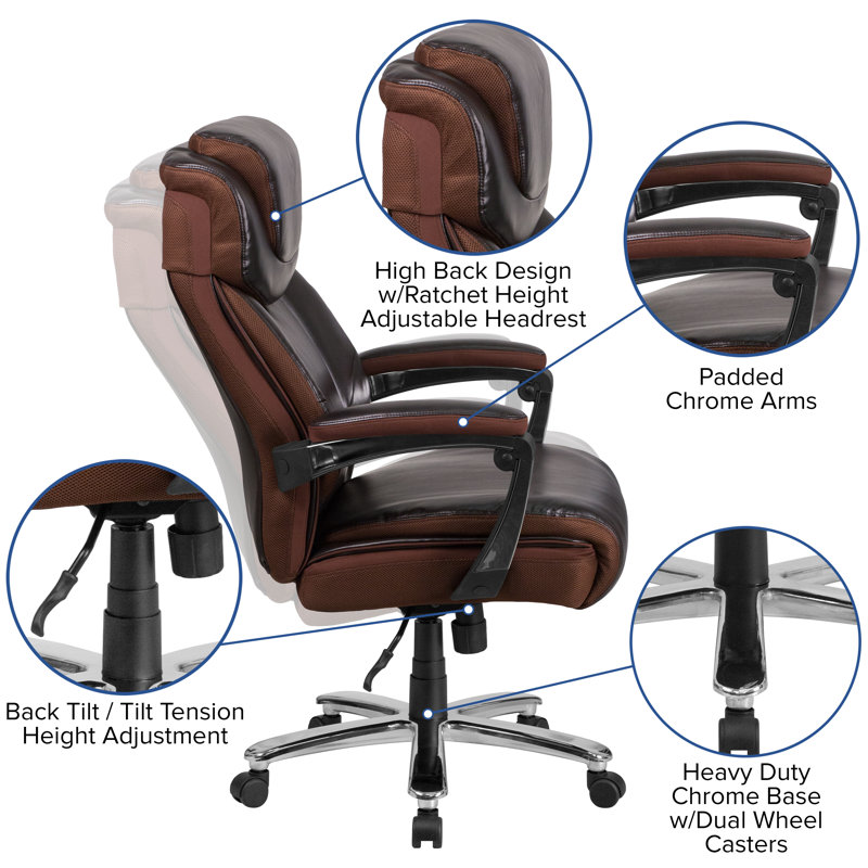 Esmeralda High-Back Brown LeatherSoft Executive Swivel Chair