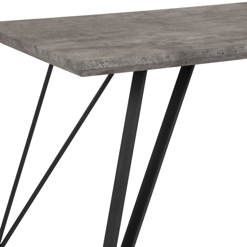 Corinth 68'' Faux Concrete Rectangular Contemporary Dining Table