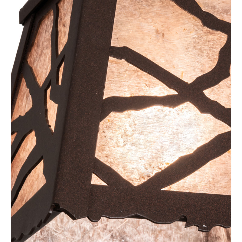 Oak Branch Geometric Mini-Pendant with Silver Mica Shade