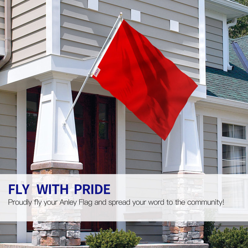 Solid Red Polyester 3x5 Foot House Flag with Grommets