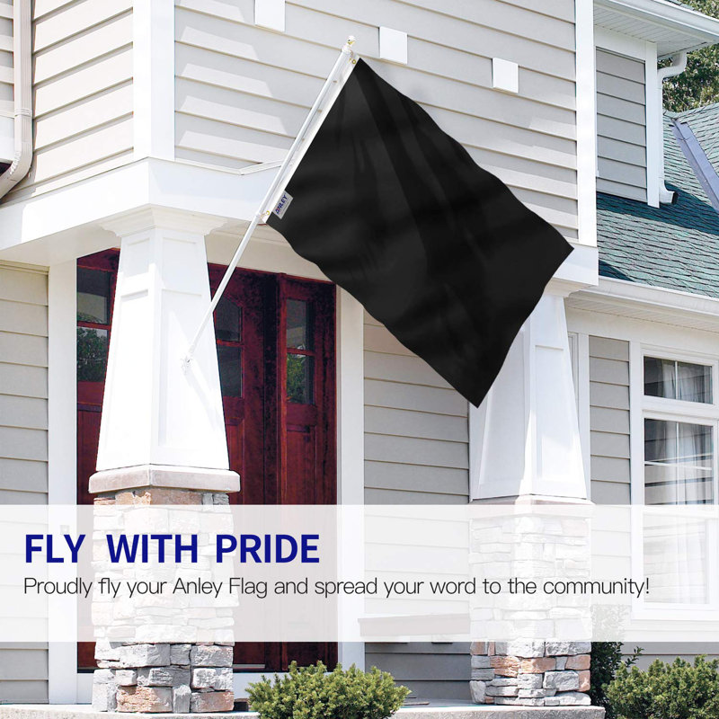 Solid Black Polyester 3x5 ft House and Garden Flag