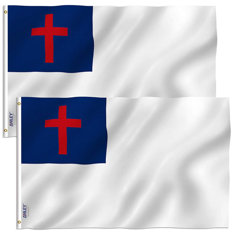 Double-Sided 3' x 5' Polyester Christian House Flag Set