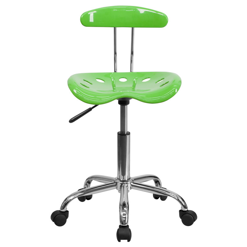 Elliott Vibrant Apple Green Ergonomic Swivel Task Chair with Chrome Base