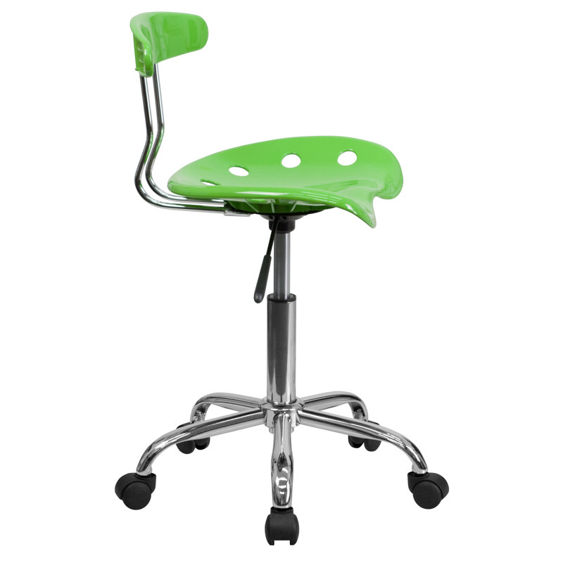 Elliott Vibrant Apple Green Ergonomic Swivel Task Chair with Chrome Base