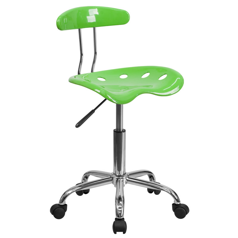 Elliott Vibrant Apple Green Ergonomic Swivel Task Chair with Chrome Base