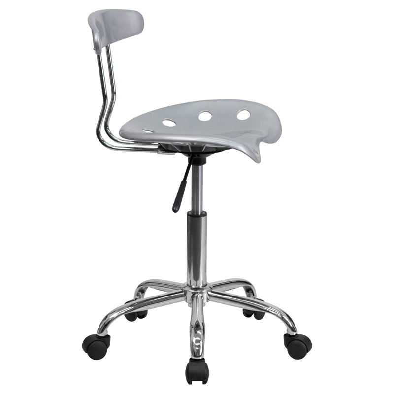 Elliott Compact Swivel Task Chair with Chrome Tractor Seat