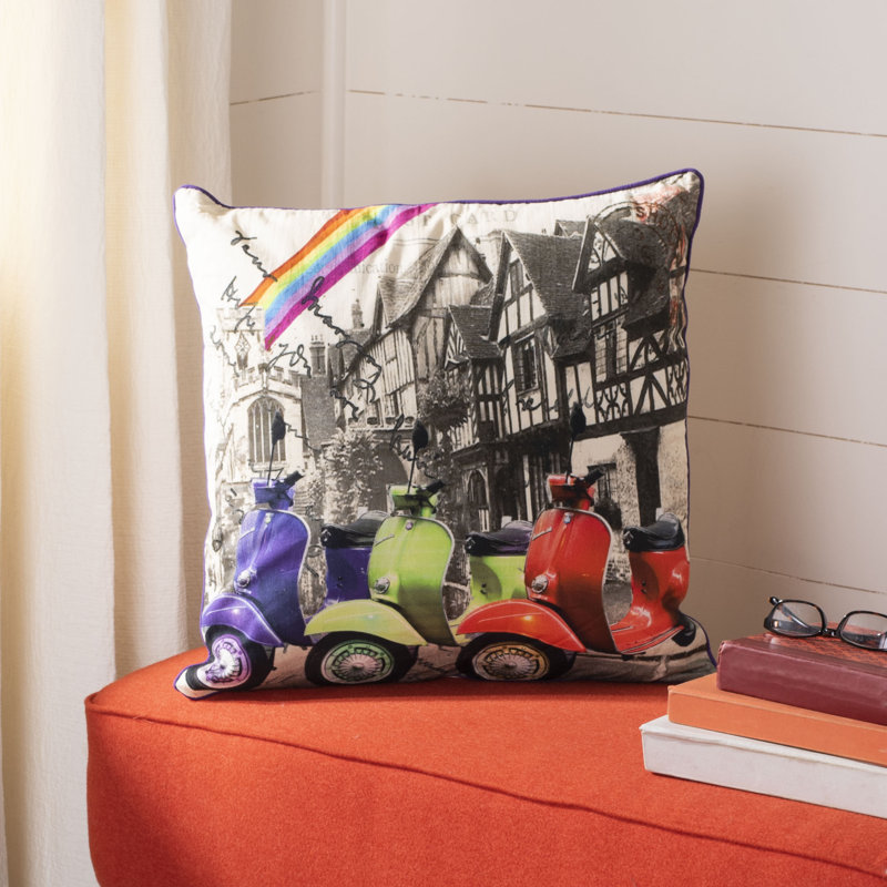 Multicolor Embroidered Cotton Square Throw Pillow Set