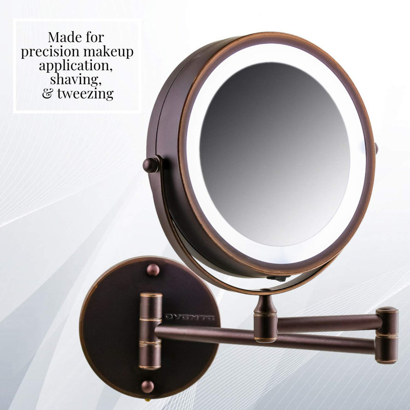 Antique Bronze 8.5" LED Wall Mounted Magnifying Mirror