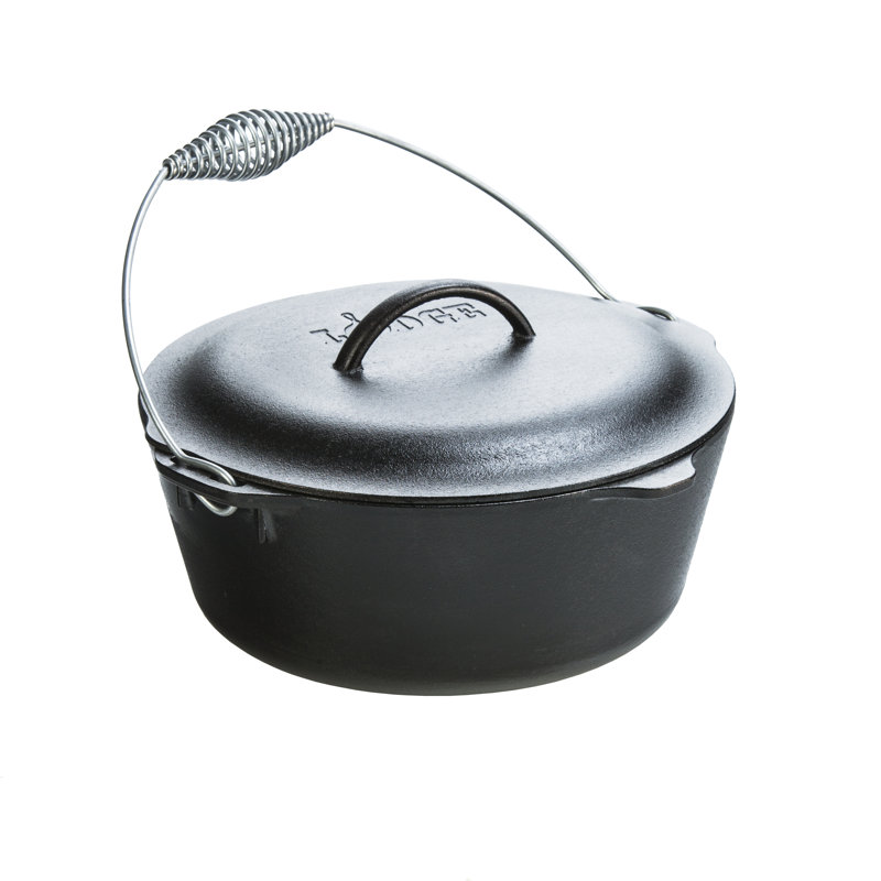 Classic Black 7 qt Cast Iron Dutch Oven with Spiral-Grip Handle