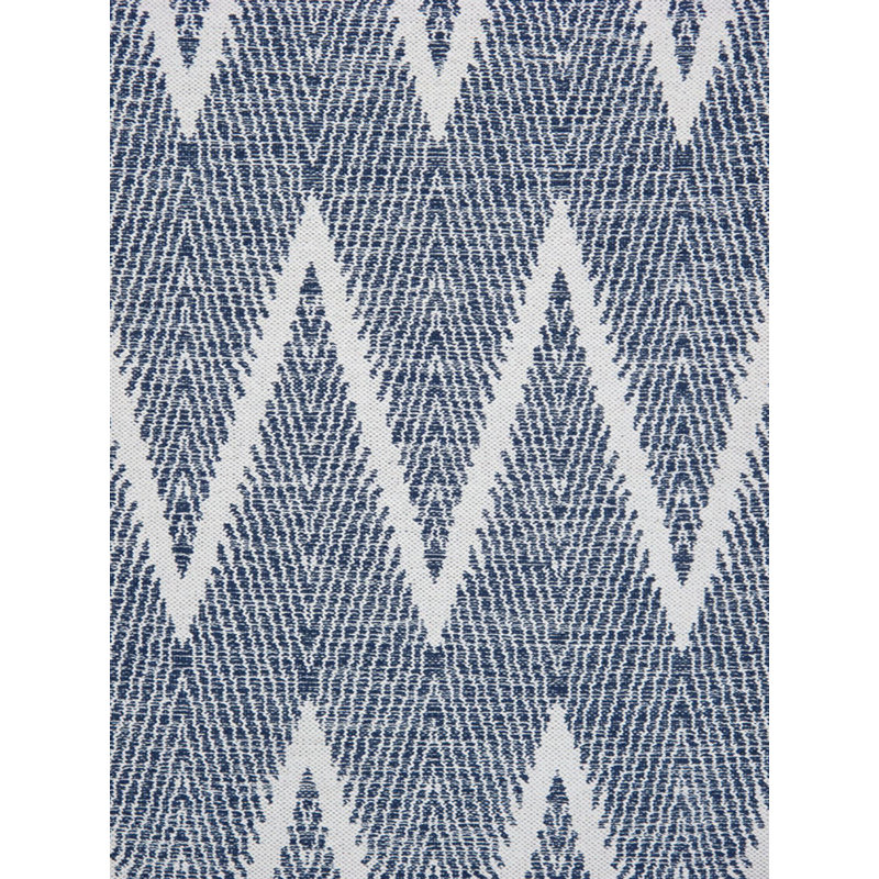 Navy Simplicity Hand-Woven Cotton Chevron 9' x 12' Rug