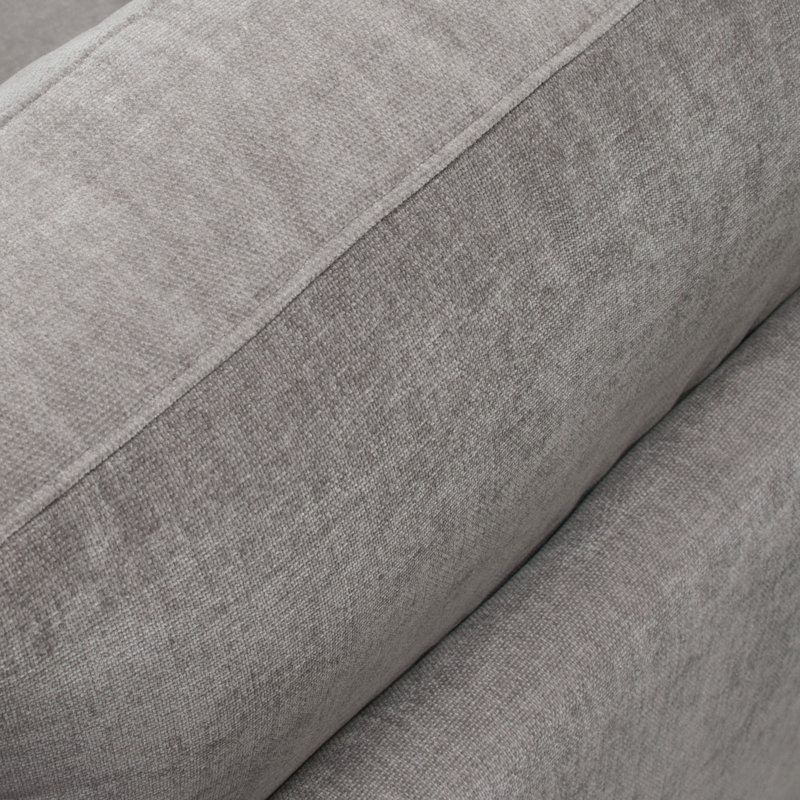 Luxe Gray Polyester 2-Piece L-Shaped Sectional with Square Arms