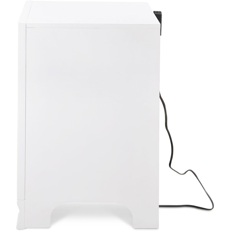 Edmond Traditional White 3-Drawer Nightstand with USB Charging