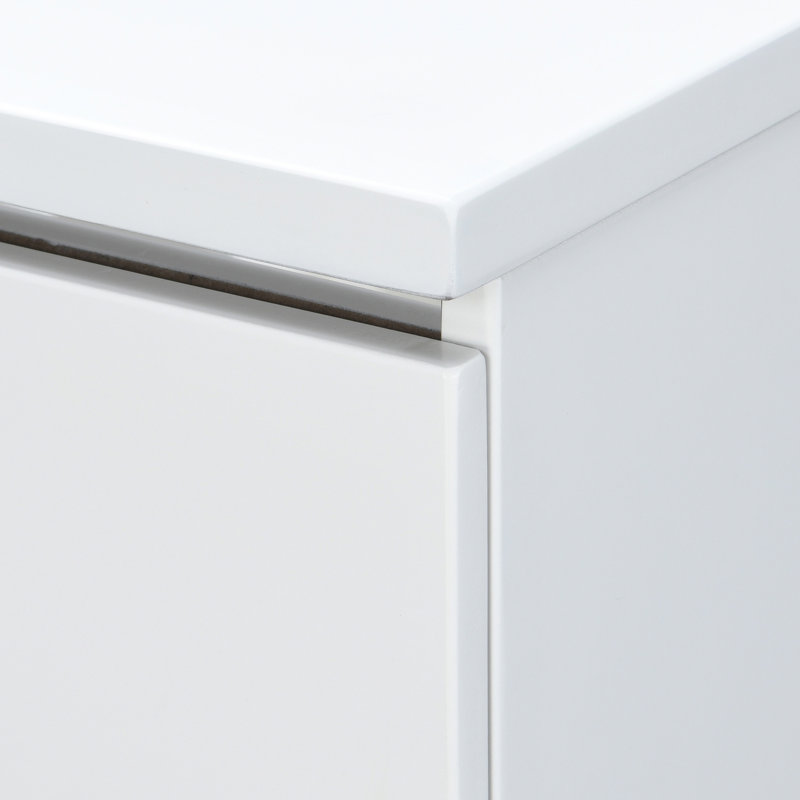 Lennox White Wood and Metal 2-Drawer Nightstand