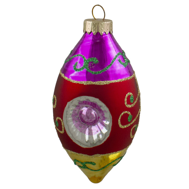 Retro Multi-Color Glass Finial Christmas Ornament Set