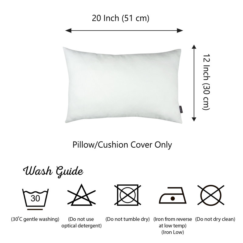 White Polyester Lumbar Pillow Cover Set